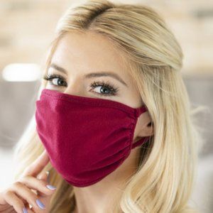 2 for $20! BURGAUNDY PRINT FACE MASK